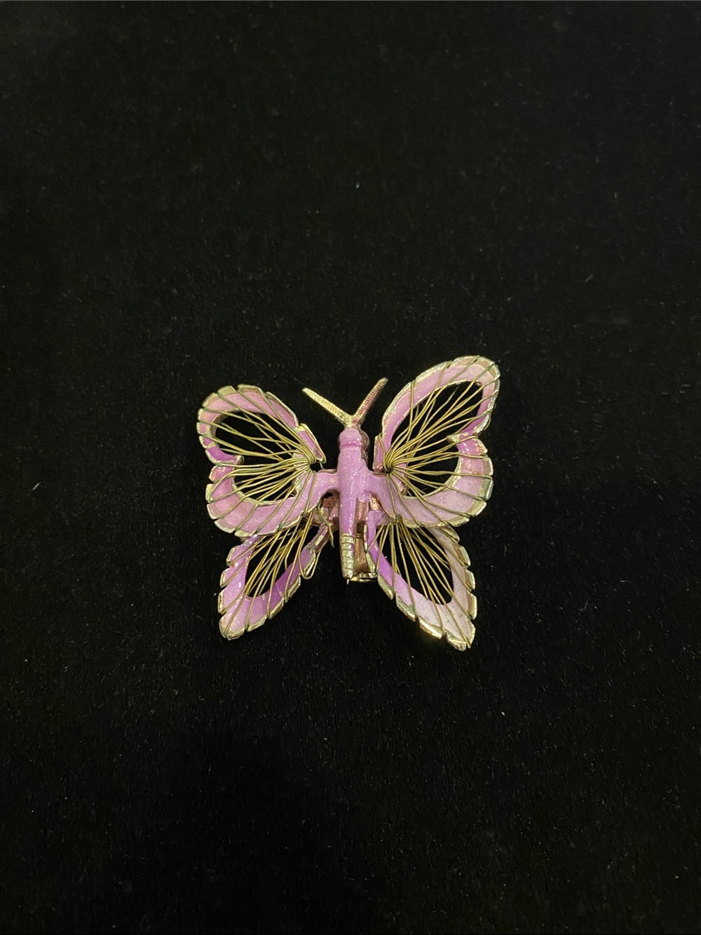 Pink Enamel Butterfly Brooch - Elegant Women's Jewelry